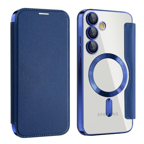 Чехол-книжка Shield MagSafe RFID Anti-theft Leather для Samsung Galaxy S24 FE 5G - синий