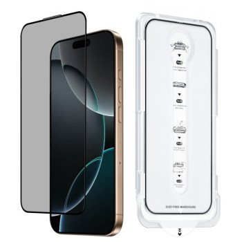 Защитное Стекло Dust-Free Easy Install Privacy для iPhone 16 Pro  - черное