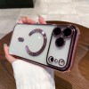 Противоударный чехол Electroplating (Magsafe) для iPhone 17 Pro Max — розовый