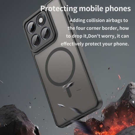 Противоударный чехол Fan Dun Series TPU Hybrid PC Frosted Magsafe для Motorola Edge 60 Pro - чорний
