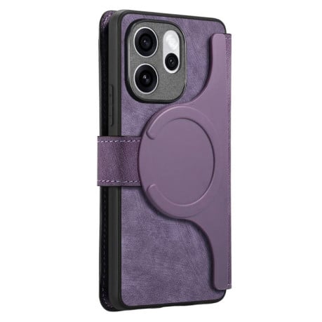 Чохол-книжка CaseNeo MagSafe RFID Anti-theft Retro Leather на OPPO Reno15 Pro 5G Global — фіолетовий