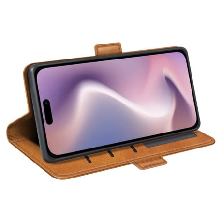 Чехол-книжка Dual-side Magnetic Buckle для iPhone 16 - желтый