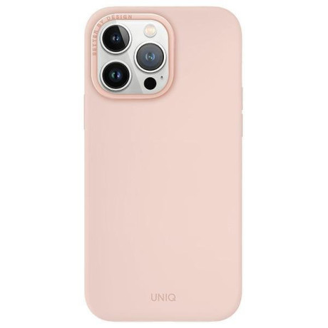 Оригинальный чехол UNIQ etui Lino Hue для iPhone 15 Pro Max - розовые