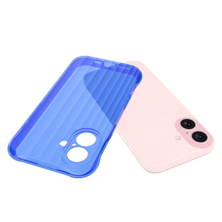 Противоударный чехол Water Ripple Fine Hole для iPhone 16 Plus - Fluorescent blue