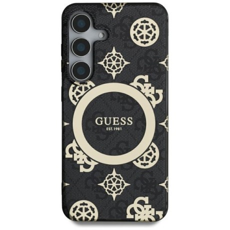 Оригінальний чохол Guess IML Peony On 4G MagSafe Background для Samsung Galaxy S25 Ultra - black