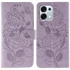Чехол-книжка Rose Butterfly Embossed Leather на OPPO A6 Pro 5G — фиолетовый