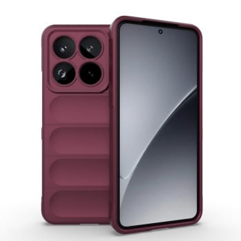 Силиконовый чехол Magic Flannel для Xiaomi 15 Pro - винно-красный