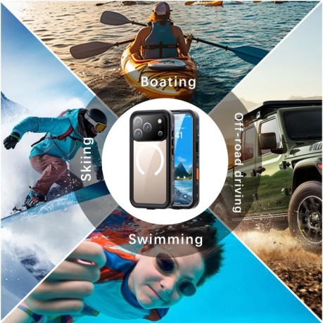 Противоударный чехол RedPepper IP68 Waterproof MagSafe для iPhone 17 Pro - серый