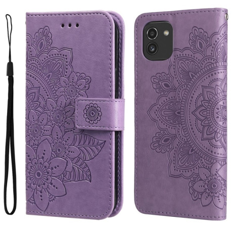 Чехол-книжка 7-petal Flowers Embossing для Samsung Galaxy A03/A04E - фиолетовый