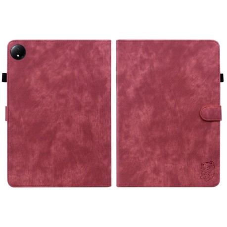 Чохол-книжка Embossed Tiger Pattern Leather для Xiaomi Redmi Pad SE 8.7 - червоний