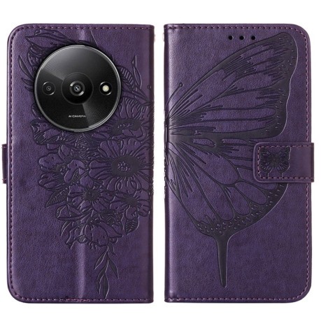 Чохол-книжка Embossed Butterfly для Xiaomi Redmi A3 - фіолетовий