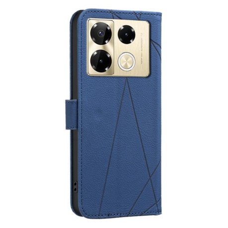 Чехол-книжка Geometric Pattern RFID Leather для Infinix Note 40 Pro 4G / 40 Pro+ 5G - синий