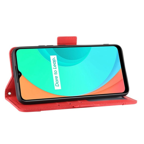 Кожаный чехол-книжка Wallet Style Skin на Realme C11 - красный