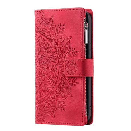 Чехол-книжка Multi-Card Totem Zipper Leather  для Xiaomi 14T - красный