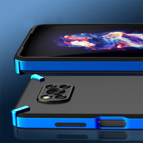 Противоударный чехол X-Four для Xiaomi Poco X3 / Poco X3 Pro - синий