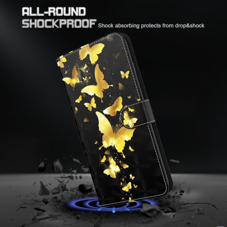 Чехол-книжка 3D Painting для Samsung Galaxy A13 4G - Gold Butterfly