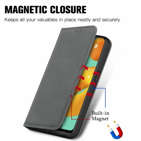 Чохол-книжка Retro Skin Feel Business Magnetic Samsung Galaxy M32/A22 4G - сірий