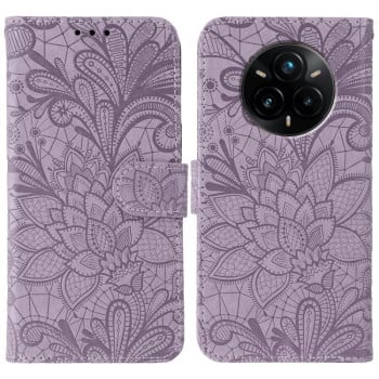 Чехол-книжка Lace Flower для Realme 14 Pro+ - фиолетовый