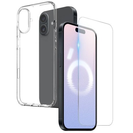 Комплект чехла с защитным стеклом NORTHJO 2 in 1 на iPhone 16 - прозрачное