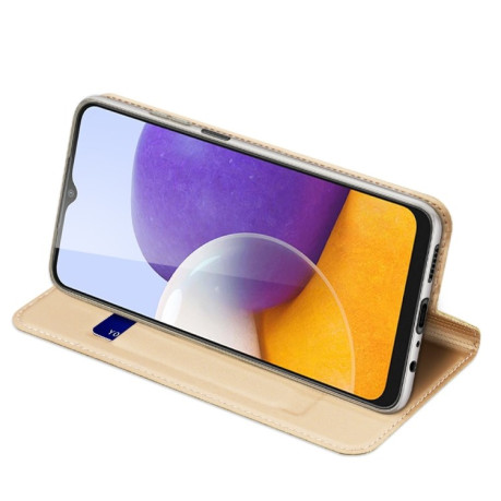 Чехол-книжка DUX DUCIS Skin Pro Series на Samsung Galaxy M32/A22 4G - золотой