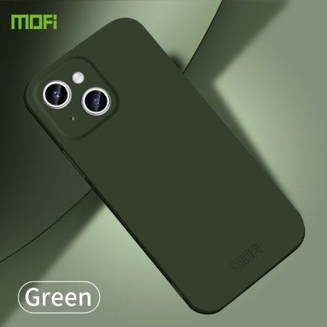 Ультратонкий чехол MOFI Qin Series Skin Feel All-inclusive Silicone Series для iPhone 15 - зеленый