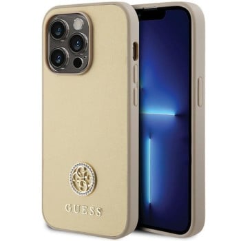 Оригинальный чехол Guess Strass Metal для iPhone 15 Pro Max - gold(GUHCP15XPS4DGPD)