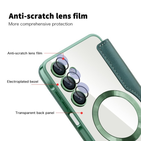 Чохол-книжка Shield MagSafe RFID Anti-theft Leather  для Samsung Galaxy A16 5G - зелений