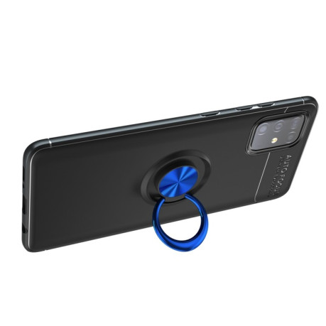 Ударозащитный чехол Metal Ring Holder 360 Degree Rotating на Samsung Galaxy M31S - черно-синий