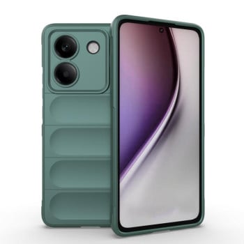 Силиконовый чехол Magic Flannel для Xiaomi Poco M7 Pro 5G - зеленый