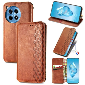 Чохол-книжка Cubic Grid для OnePlus Ace 3 Pro - коричневий