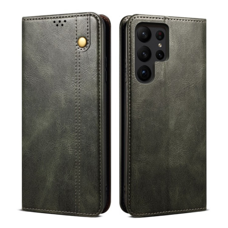 Чохол-книжка Simple Wax Crazy Horse  для Samsung Galaxy S25 Ultra 5G - зелений