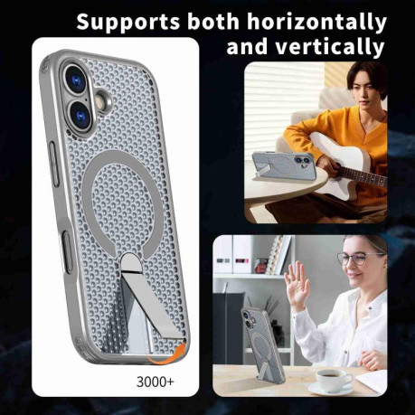 Чохол kalebol Honeycomb Cooling з MagSafe та підставкою на iPhone 17 - сірий