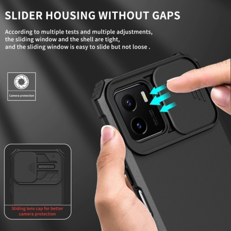 Чохол протиударний Stereoscopic Holder Sliding для Vivo Y15s / Y15a - чорний