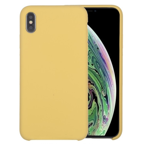 Противоударный чехол Liquid Silicone для iPhone XR - желтый
