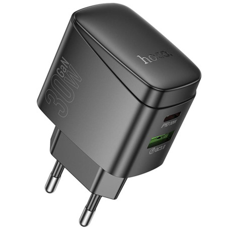 Быстрая зарядка Hoco CS61A Bright PD30W+QC3.0 (1USB-A/1C) - черная