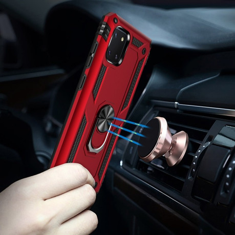 Противоударный чехол-подставка 360 Degree Rotating Holder на Samsung Galaxy Note 10 Lite - красный