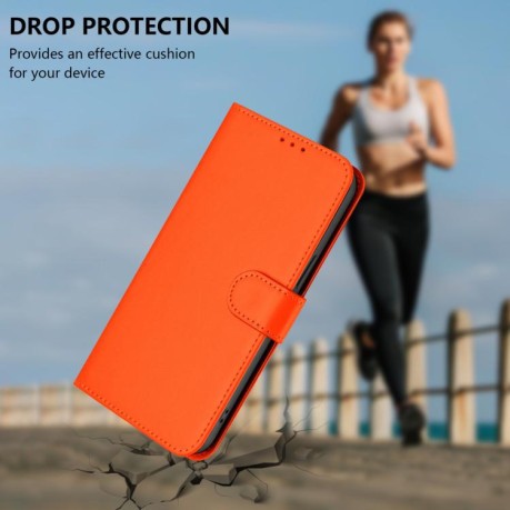 Чохол-книжка Skin Feel Solid Color Leather Xiaomi Redmi Note 14 4G 164.48mm - помаранчевий