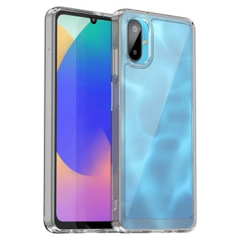 Протиударний чохол Colorful Acrylic Series із кольоровою силіконовою боковиною на Samsung Galaxy M06 5G - прозорий