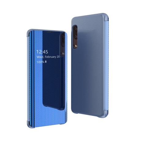 Зеркальный чехол-книжка Flip View Cover на Samsung Galaxy A50/A50S/A30S-серебристый