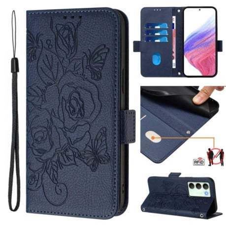 Чехол-книжка Magnetic RFID Anti-theft Leather на Realme 14x Global / V70 5G / C75 5G - синий