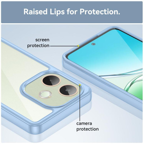 Противоударный чохол Colorful Acrylic Series для OPPO A5 Pro 5G - синий