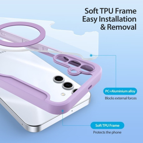 Чехол-книжка DUX DUCIS Skin X Pro Series Magsafe на Samsung Galaxy S25 5G - фиолетовый