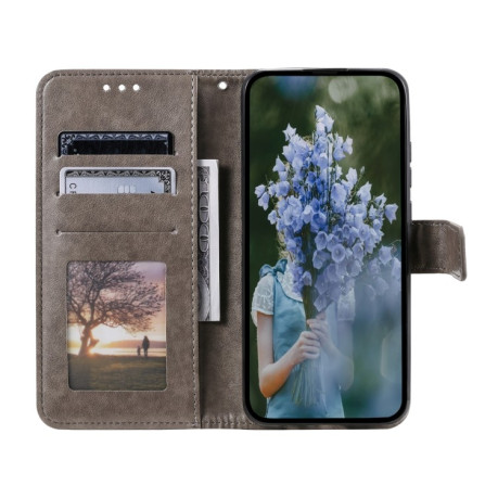 Чехол-книжка Totem Flower для Xiaomi 15 - серый