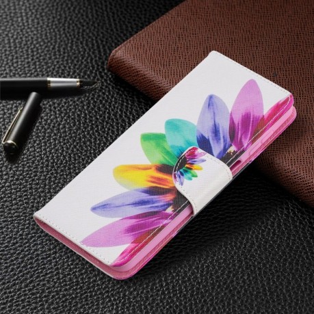 Чехол-книжка Colored Drawing для Samsung Galaxy A12/M12 - Sun Flower