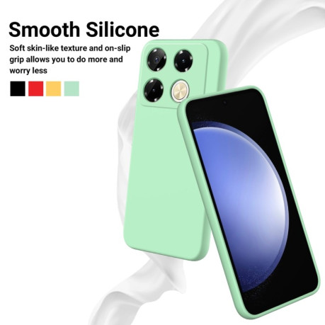 Силиконовый чехол Solid Color Liquid Silicone на Infinix Note 40 Pro 4G - зеленый