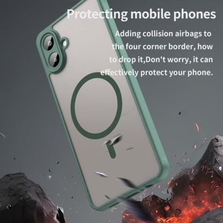 Чехол Fan Dun Series гибрид с Magsafe и защитой камеры на Samsung Galaxy A07 4G - зеленый