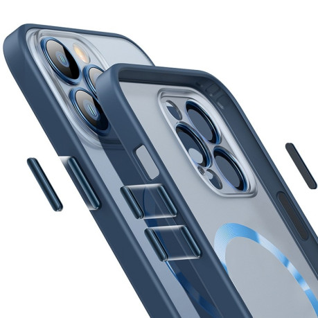 Противоударный чехол Skin Feel (MagSafe) для iPhone 12 Pro Max - темно-синий