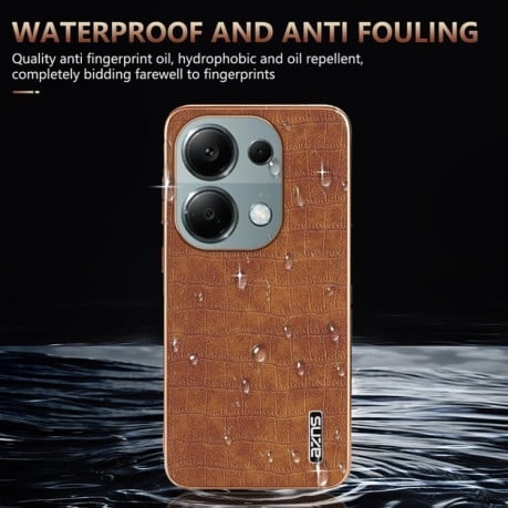 Чехол AZNS Electroplated Frame Crocodile Texture на Xiaomi Redmi Note 14S/ 13 Pro 4G / POCO M6 Pro 4G - синий