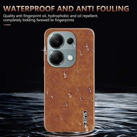 Чехол AZNS Electroplated Frame Crocodile Texture на Xiaomi Redmi Note 14S/ 13 Pro 4G / POCO M6 Pro 4G - зеленый