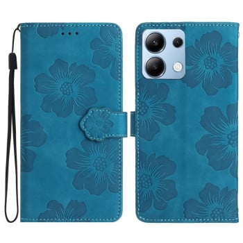 Чохол-книжка Flower Embossing Pattern для Xiaomi Redmi Note 14 4G - синій